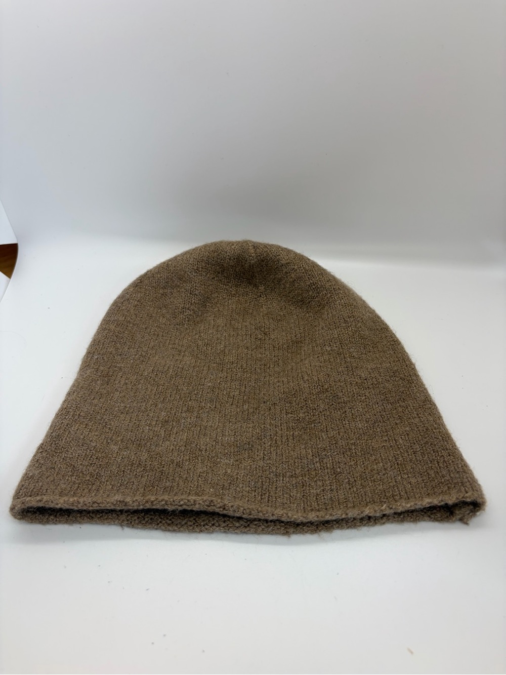 Zara Soft Knit Beanie Hat Brown Size M Cotton Wool Blend